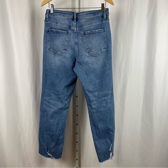 Vervet Size 30 Blue High Rise Distressed Raw Hem Straight Leg Crop Jeans Cali - Picture 2 of 7